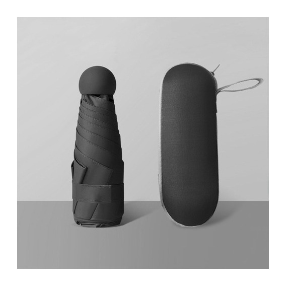 Mini Sombrilla Plegable Con Protección Uv+ Portátil Intelige Color Negro Diseño De La Tela Umbrella+box