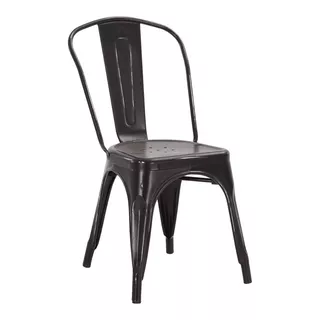 Silla De Comedor Welaman Louvre Tolix, Estructura Color Negro, 1 Unidad