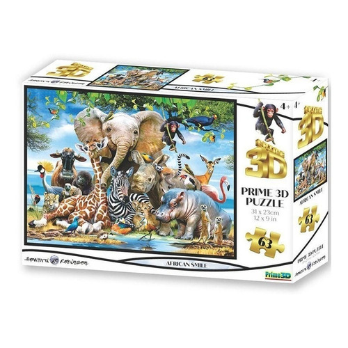 Puzzle Rompecabezas 3d X 63 Piezas Africa Smile ELG 10638