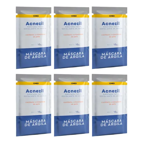 Kit 6 Máscara Facial Esfoliante Argila Acnezil 10g Cd Cimed Kit 6 Máscara Facial Esfoliante Argila Acnezil 10g Cd Cimed