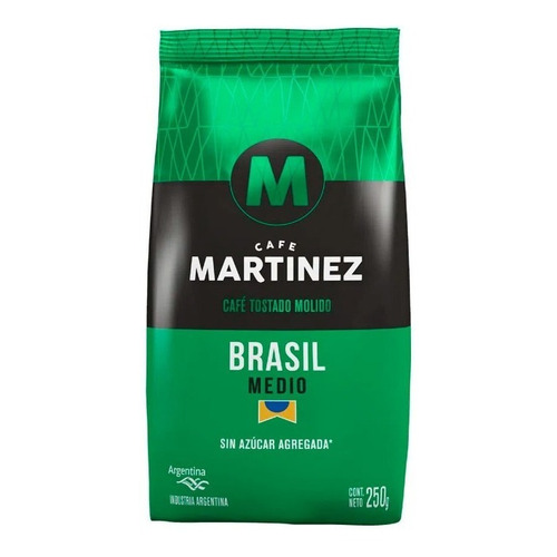 Cafe Martinez tostado molido Brasil 250g sin azúcar agregada