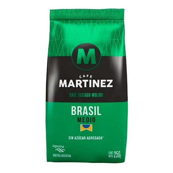 Cafe Martinez tostado molido Brasil 250g sin azúcar agregada