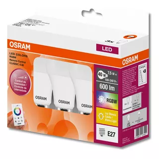 Lámpara Led Osram 7.5w Rgb Dimerizable C/control E27 X3 - E.