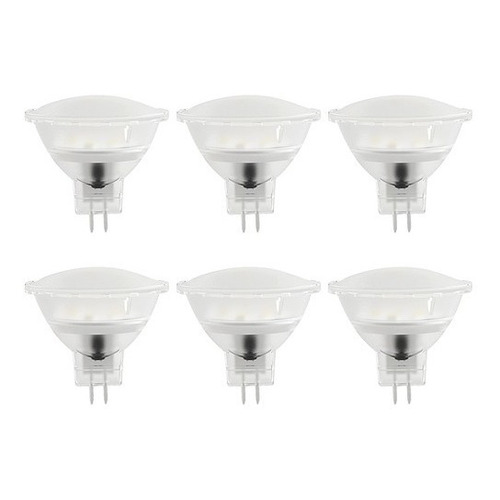 Paquete De 6 Focos Mr16 Led 3 W, Luz Suave Cálida, Base Gx5. Color de la luz Blanco cálido