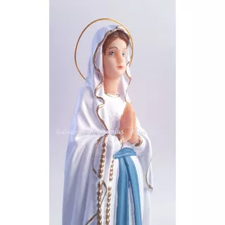 Virgen De Lourdes Imagen Irrompible Pvc 30 Cm + Velas 