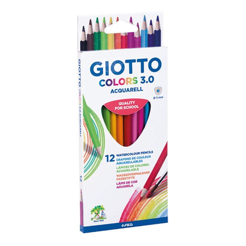 Lapices Acuarelables Giotto 12 Colores Triangulares Mina 3.0