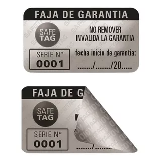 100 Etiquetas Seguridad Fajas Garantia 50x25mm Reparaciones Productos Equipos Void Color Destructibles Cascara De Huevo