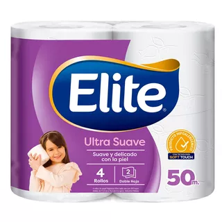 Papel Higiénico Elite Ultra Doble Hoja - 4 Unid. 50 Mts C/u