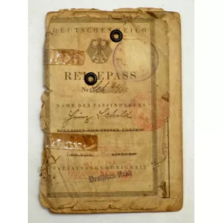 Antiguo Pasaporte Aleman Deutsches Reich Reise-pass 1937