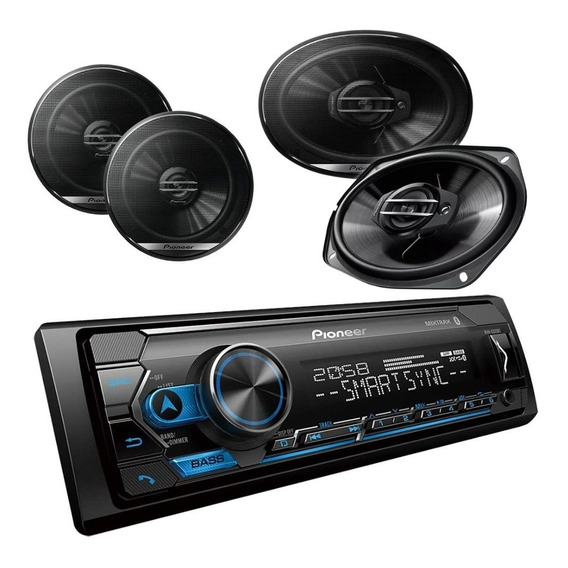 Paquete Pioneer Autoestereo Mvh-s325bt + 4 Bocinas Msi