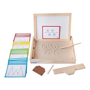 Ingeniacrea Bandeja Montessori Tarjetas Trazos Pizarra Doble
