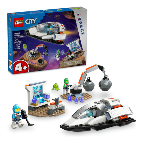 LEGO® City Nave Espacial y Descubrimiento del Asteroide juguete de construcción incluye 2 minifiguras de tripulantes espaciales y una figura de un extraterrestre 60429