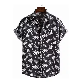 Camisa Hawaiana Moda Casual Estilo Slim Fit Para Hombre