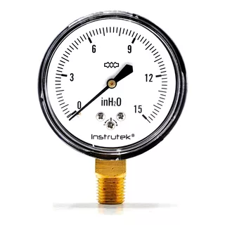 Manómetro 15 In H2o Para Gas Lp Y Natural Baja Presión