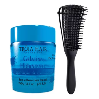 Gelatina Hidratante + Escova Polvo Tróia Hair