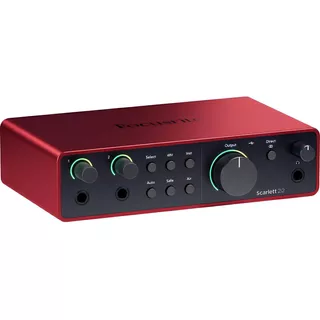 Interface De Áudio Focusrite Scarlett 2i2 Usb-c De 4ª Geração, Cor Vermelha