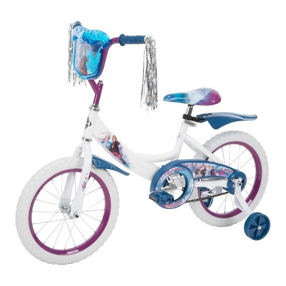 Bicicleta Infantil Huffy Frozen Disney Rodada 16 Niñas Color Azul