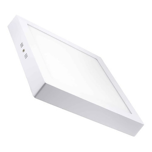 Foco Panel Led Plafon Sobrepuesto Cuadrado 18w Luz Fria 21cm Color Blanco