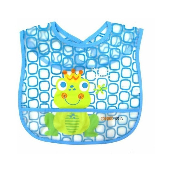 Babero Impermeable Plastico Abrojo Diseños - 8921- Childrens Color Celeste Talle Único