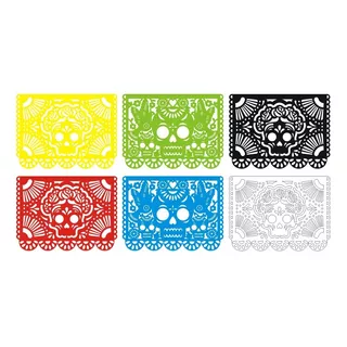 Vinil Decorativo Tipo Papel Picado Calacas Dia De Muertos