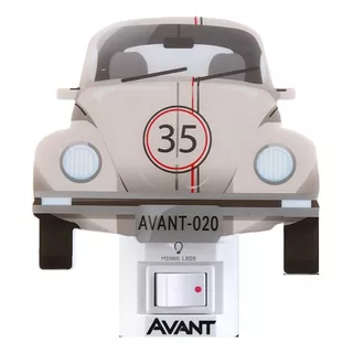 Luminária Noturna Infantil Tomada 1w Amarela Fusca Avant 110v/220v