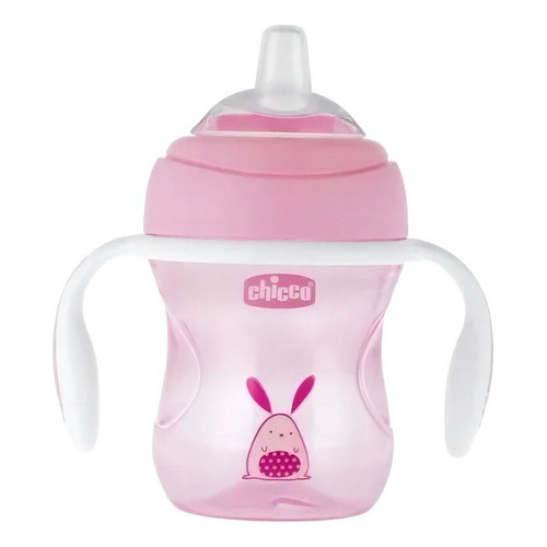 Vaso para bebés con aza antiderrame Chicco Transition Cup de Passarinha color rosa de 200mL