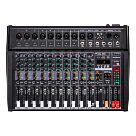 Onax Pro Sr12 Consola Mixer Audio Usb 99 Efectos Eq +48 Pfl