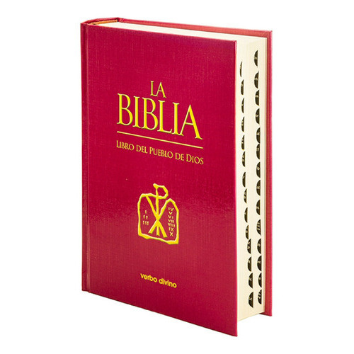 Biblia Libro Pueblo De Dios 2 Tintas Tapa Dura con Uñeros