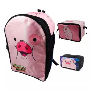 Mochila Gravity Falls Combo Lonchera Lapicera Pato Mabel