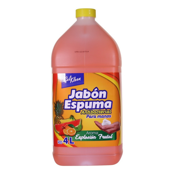 Jabón Líquido Para Manos En Espuma Antibacterial 4 Litros Frutal Gel Kleen 