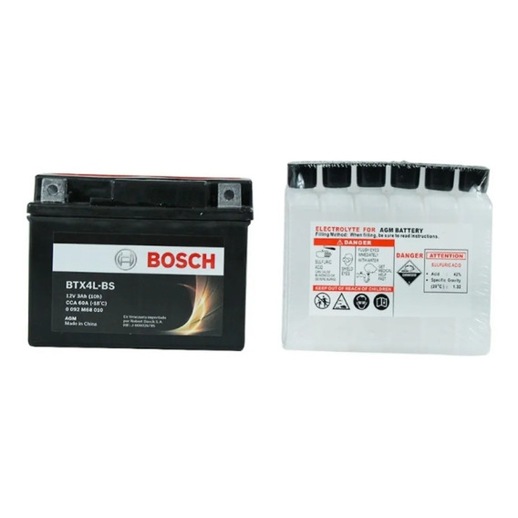 Bateria Ytx4l-bs Bosch 12v 3 Ah Pd Agm Moto