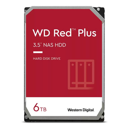 Disco Duro Sata 6tb western Digital red Plus 5400rpm Nas Color Rojo