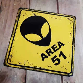 Carteles De Chapa Estilo Vintage En Rombo Area 51