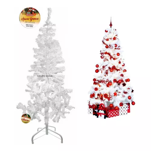 Árvore de Natal Pinheiro Branca 150cm com 200 Galhos