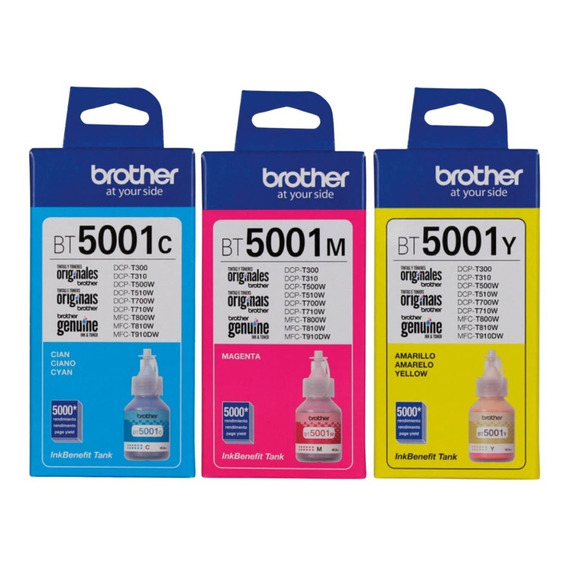 Kit 3 Tintas Brother Bt 5001 C M Y T220 T300 T310 T420w