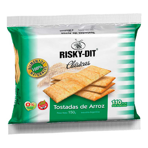 Pack X 12 Tostadas De Arroz Risky - Dit Clásicas X 150 Grs