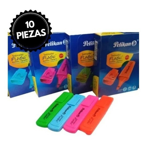 Marca Textos Pelikan Flash Caja 10 Piezas Color Azul