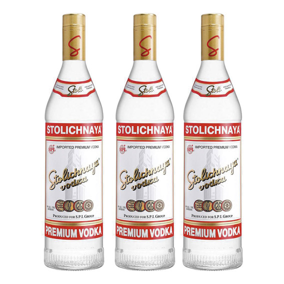 3 Vodka Stolichnaya Litro