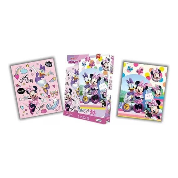 Rompecabeza Puzzle X2 Disney Minnie 24 Y 36 Piezas Tapimovil