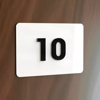 Placa De Acrílico Com 2 Números Para Porta Apartamento