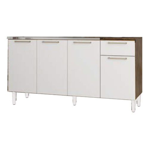 Mueble Bajo Mesada Cocina 4 Puertas 1.60 M Capuchino Offwhite LG Amoblamientos