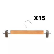 Pack X30 Colgadores Para Poleras Adultos De Madera 32cm 