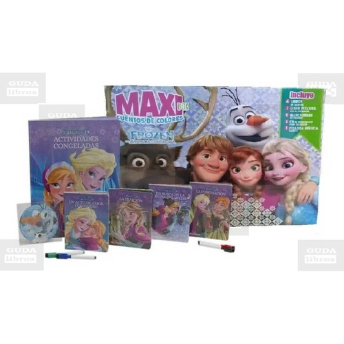  5 Libros Frozen Disney Maxi Box -cd- Pizarras - 4 Fibrones