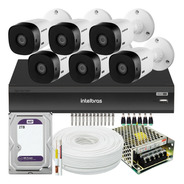 Kit Cftv 6 Cameras Full Hd Dvr Intelbras 3008 2tb Wd Purple