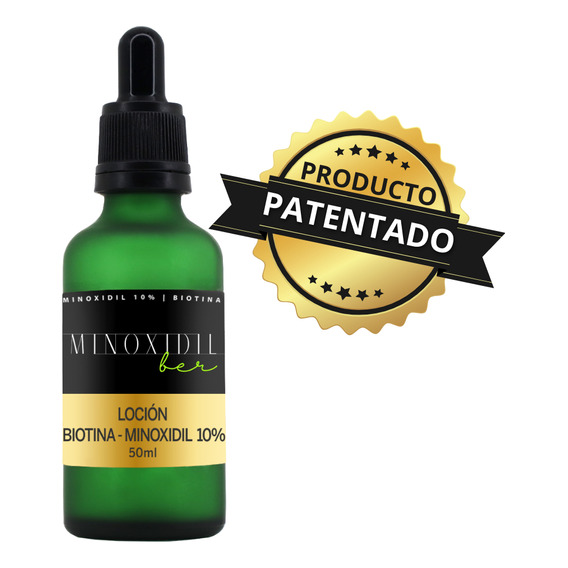 Minoxidil 10% Y Biotina Loción 50ml Cabello Barba Cejas