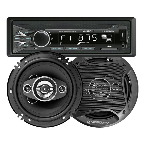 Combo Stereo Mercury Bluetooth Am Fm + Parlantes 6 Pulgadas