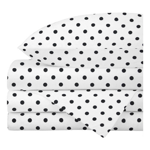 Nap, Juego De Sábanas 3 Pzas / Cama Cuna De Bebé, Algodón Diseño De La Tela Dots Blancos