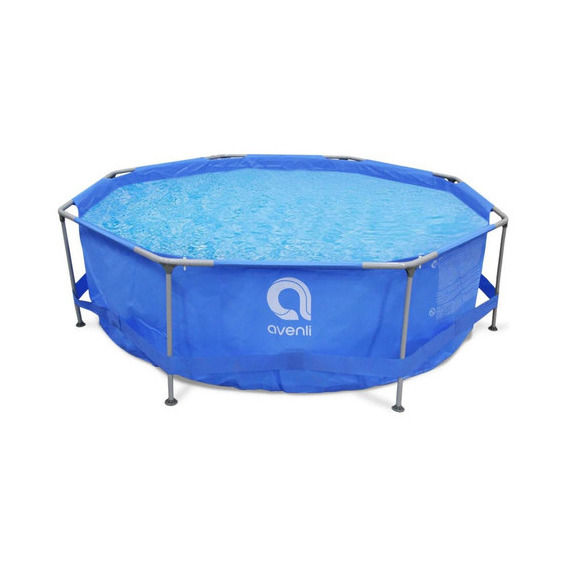 Alberca Piscina Armable Redonda Acero 306x76cm Familiar Color Azul