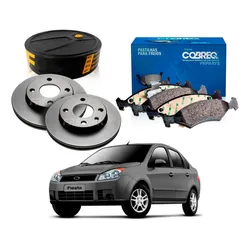  Kit Disco Pastilha Dianteiro Fiesta Sedan 1.6 2007 A 2009