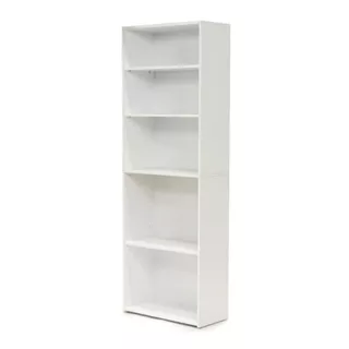 Librero 5 Repisas Shelf Bookcase Acabado Blanco Soft White